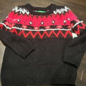 Black and Red Patterned Toddler Sweater Christmas Holiday 2T New